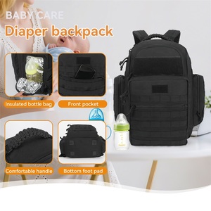 <span class=keywords><strong>Sac</strong></span> à <span class=keywords><strong>dos</strong></span> à langer tactique inspiré de l'armée en nylon Cordura 1000D imperméable <span class=keywords><strong>avec</strong></span> sangles Molle, capacité 34L, fermeture éclair et matelas à langer - Product Image 3