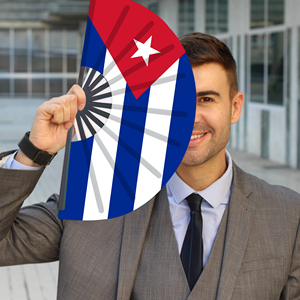 Abanicos Plegables de Bambú con la Bandera de Cuba al por Mayor, Abanico de Mano para Carnaval, Boda, Festival, Fiesta, Agencia de Viajes - Product Image 3