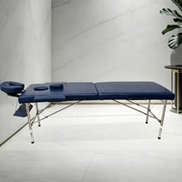 Muebles para salón de belleza y spa, cama portátil de acero inoxidable para pestañas, cama para pestañas, cama de masaje plegable de dos etapas