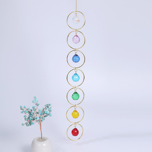 Campanas de Cristal Decorativas para Pared de Sala de Estar, Hechas a Mano, con Patrón de Rayas, Cristal de Colores, Piedra Energética - Product Image 1