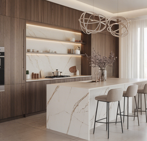 Gabinetes de <span class=keywords><strong>Cocina</strong></span> de Lujo VERMONHOUZZ, Color Oscuro, <span class=keywords><strong>Frente</strong></span> de Vidrio, Iluminación Integrada, Tamaño Personalizado para Villas Comerciales, <span class=keywords><strong>Cocina</strong></span> de Alta Gama - Product Image 5
