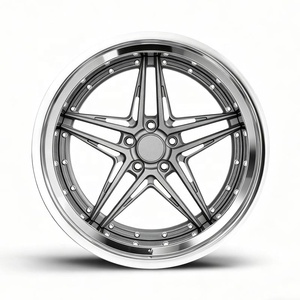 Jantes forgées sur mesure en deux parties à profil profond en alliage d'aluminium 6061 T6 argenté <span class=keywords><strong>4x100</strong></span> 4x114.3 5x100 5x108 5x112 5x114.3 5x115 5x120 5x127 5x130 - Product Image 4