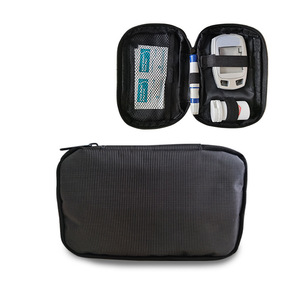 Sac de rangement pour lecteur de glycémie, étui portable en tissu avec poche en filet pour appareils médicaux 16,5x8 cm - Product Image 4