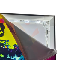 Boîte à lumière publicitaire pliable en tissu imperméable en aluminium/PVC personnalisée ADMAX, impression personnalisée, 6,5 x 6,5 pi/8 pi, éclairage LED double face