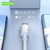 Maimi vente en gros 1m/2m pd 60w téléphone portable 6A câble de charge rapide usb-c type c à type c 65w android chargeur de téléphone portable câble de données