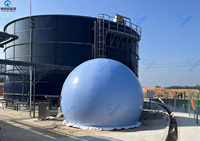 Réservoir de stockage de gaz à double membrane GERUI GRLDSQG-750 750m pour le stockage de biogaz, anti-âge, intégré, avec équipement de gonflage inclus