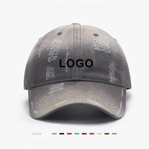 หมวกแก๊ปสไตล์วินเทจสำหรับฤดูร้อน ปี 2025 แฟชั่น Y2K หมวกทรง Dad Hat ปักโลโก้ได้ ผ้าฝ้ายฟอก หมวกเบสบอลผู้ชาย - Product Image 1