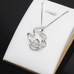 Pendentif en argent S925 avec motif floral, perle de 10-11 mm, bijoux, accessoire de bricolage, produit semi-fini 803 - Product Image 2