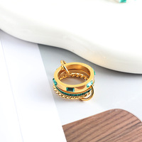 Ensemble de bagues connectées multi-liens pour femme, plaqué or, avec zircone cubique, élégant et délicat, pour la fête des mères et les mariages