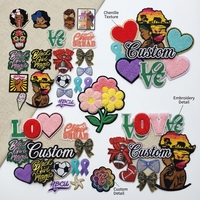 Patch brodé en dentelle sur base non-tissée, écussons thermocollants personnalisés en chenille pour vêtements, chapeaux et sacs en toile DIY