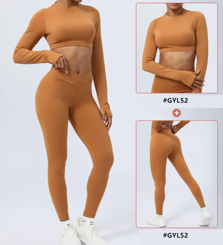 In pantaloni da Yoga a vita alta da donna caldi Leggings a forma di V con vita incrociata glutei lifting Spandex/Nylon abbigliamento Fitness palestra solido attivo