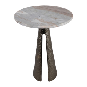 Tavolino in marmo con base in metallo, piccolo tavolino da salotto o camera da letto - Product Image 5