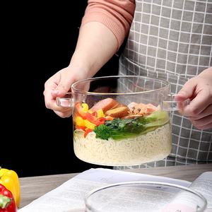 Panci masak kaca kapasitas besar, panci masak kaca bening borosilikat tinggi transparan 1300ml 1500ml untuk dapur - Product Image 4