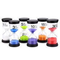 Jam Pasir 6 Warna untuk Dekorasi Meja Rumah Kantor, Hadiah Belajar Anak, Set 1/3/5/10/15/30 Menit