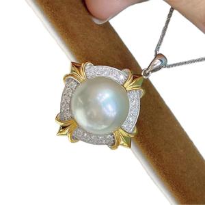 Pendentif en argent S925 avec perle naturelle de 12-13 mm, style palais, coffret cadeau d'anniversaire avec boîte cadeau incluse, vente en gros Zhuji - Product Image 5
