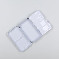Art Kreation Pastellblau Premier Weißblech-Aquarellpalette Box Farbenfroh 12 Stück Halbe Tiegel 12x7x2cm für Aquarellmalerei
