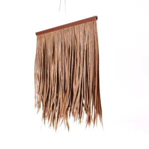 Thatched Tiki Umbrella Retractable Thatch Hut Real Palm Thatch