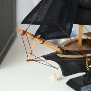 地中海風ホームデコレーション卸売 高級装飾木製工芸品 海賊帆船 - Product Image 4