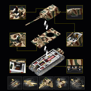 12GO 97025 Bloques de Construcción de Camuflaje Estilo Tanque Pesado, Juguete Educativo para Niños de 8 a 13 Años, Más de 800 Piezas - Product Image 5