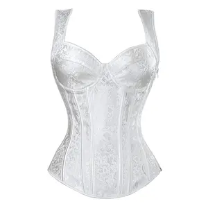 Lungo Sexy di Cuoio Steampunk Delle Signore Della Biancheria Crop Top Vita Trimmer Underbust Turco Push Up Corsetto Delle Donne