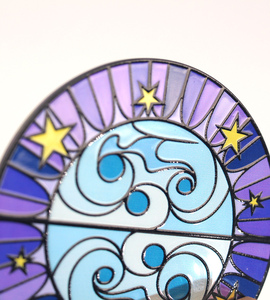 Modern Round Stained Glass Coasters 4mm Heat Resistant Boho <b>Cup</b> <b>Mat</b> Decorative Table Pad for Bar Home Office Gift - Product Image 5