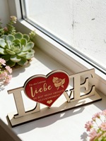 Ornement de table en bois en forme de LOVE, décoration artistique romantique en bois en forme de cœur pour la Saint-Valentin, mariage, maison, salon, chambre à coucher