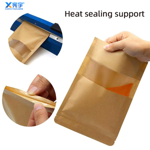 Sachet Doypack Personnalisé en Papier Kraft Brun avec Fenêtre, Refermable à Fermeture Ziplock et Thermoscellable, pour Stockage Alimentaire (Sucre, Flocons d'Avoine, Noix) - Product Image 4