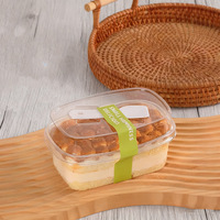 Vaso Rectangular Transparente para Postre con Cuchara y Tapa Alta, Caja Desechable de Plástico para Mousse y Pastel, Ideal para Fiestas y Catering