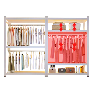 Simple Modern Design Iron Angle Steel Art Storage <b>Shelves</b> <b>Adjustable</b> Rental Room Closet Bedroom Open Checkroom Feature Powder - Product Image 2