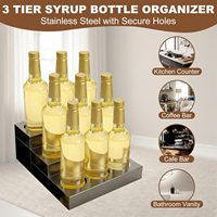 Support de présentation pour bouteilles de sirop à café en acier inoxydable pour comptoir de bar à café
