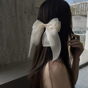 Super Fée Arc Épingle À Cheveux Élégant Ruban Clip Léger Maille Mince Ruban Bowknot Épingle À Cheveux pour Fille Femmes Longue Queue - Product Image 1