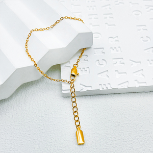 سوار من الفولاذ المقاوم للصدأ مطلي بالذهب 14K من Chihang ، سوار ألماس 15 + 3 من التيتانيوم Hangtag ODM بتصميم سلسلة فارغة - Product Image 5