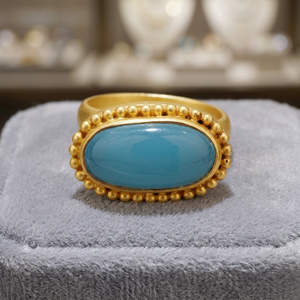 Bague en argent sterling 925 plaqué or ethnique Amazonite, faite à la main, avec pierres précieuses, pour hommes et femmes, occasions de mariage et de fête - Product Image 3