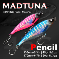 LureStorm Nouveauté 45g/130mm 90g/170mm UV Glow  Leurre dur en forme de crayon artificiel pour la pêche en haute mer en bateau  Poisson avec hameçons