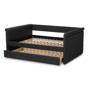 Canapé-lit moderne en cuir au design Chesterfield en <span class=keywords><strong>velours</strong></span> tufté diamant avec lit gigogne et lit gigogne - Product Image 3