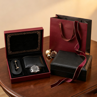 Caja de Regalo Personalizada con Tapa Abatible para Hombre - Caja de Regalo de Cartón Rígido para Reloj, Cartera y Cinturón, Juego de Regalo 3 en 1