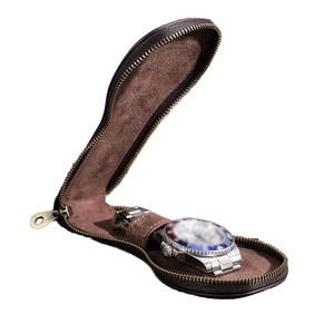 Sac de rangement pour montres en cuir de vachette, style vintage, créatif, multifonctionnel, sac de voyage à fermeture éclair pour bijoux et montres - Product Image 1
