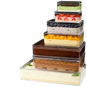 Caja transparente de PS para tiramisú, contenedor de plástico de calidad alimentaria para postres, caja rectangular para empacar pasteles, caja de regalo de 37 x 20 x 7.2 cm - Product Image 4