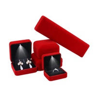 Boîte de présentation de bijoux de marque à boucle ronde avec emballage de collier lumineux personnalisé en velours blanc