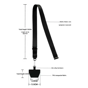 Niedliches Metallisches Langes Trapezförmiges Gewebtes Handy-Umhängeband Halsband Langlebiges Gewebtes Stoffband Einfacher Vielseitiger Crossbody-Stil Verstellbar - Product Image 3