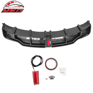 Becquet arrière pour Tesla Model 3 2017-2023, style IKON, imprimé fibre de carbone, diffuseur avec LED, accessoires automobiles - Product Image 3