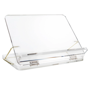 3-layer Acrylic Hot Bending <strong>Book</strong> Stand With Gold Support Adjustable Height - Product Image 5