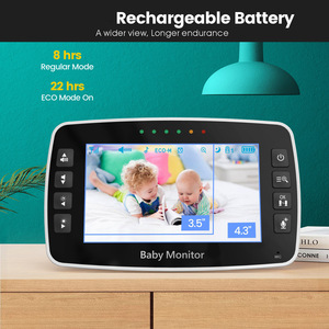 Moniteur pour bébé SM43A, écran de 4.3 pouces, sans fil, Audio bidirectionnel, surveillance de la température, Vision nocturne, Pan Tilt pour les soins aux bébés - Product Image 4