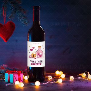 Décorations de fête de la Saint-Valentin, ensemble d'autocollants pour bouteilles de vin, pour dîner romantique, anniversaire, fiançailles, fournitures de célébration - Product Image 3