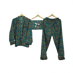 Women's Plaid Print 100%Cotton Pajama Set Long Sleeve Button Front Classic Sleepwear Autumn Full Length Soft Woven Fabric Quick - Product Image 1