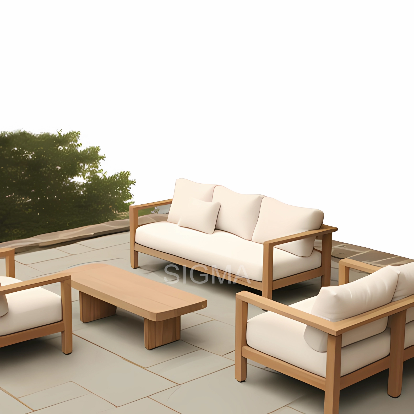 Modern 2023 New Design Luxury Outdoor Patio Furniture Teak Wood Sofa Set