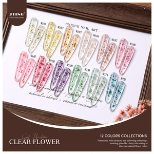JTING New Sheer <b>Clear</b> Flower Builder Gel Polish 12 Colors HEMA/TPOFree Nail Hard Gel for Nails Extension Overlay Strengthening - Product Image 2