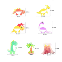 Décoration de chambre d'enfant sur le thème des animaux de dessin animé dinosaures, fournitures pour fête d'anniversaire d'enfants, ornement suspendu, boule en papier nid d'abeille