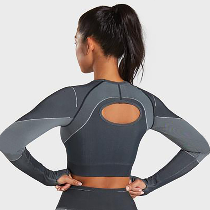 Hot Sale 3 colors  Factory Wholesale Women Seamless Bandeau Strapless Girl Sexy long sleeve Popular fitness
