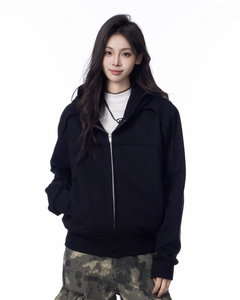 <span class=keywords><strong>Sweat</strong></span>-shirt à capuche gris pour <span class=keywords><strong>femme</strong></span>, style <span class=keywords><strong>vintage</strong></span> américain, tricoté, déstructuré, coupe ample, Cleanfit Front, collection Automne/Printemps - Product Image 4